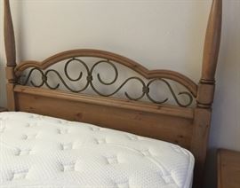 Queen Bedroom Suite: Dresser w/ 3-Part Mirror, Bed Frame, 2 Nightstands