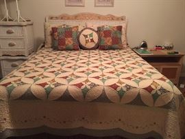 Pier 1 Jamaican Collection: Queen Headboard w/ 2 Nightstands, Quilt Set, Side Table, Pair Table Lamps