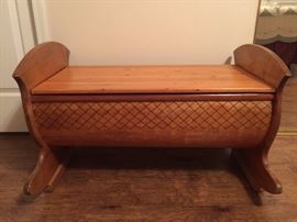 Vintage Cradle converted to Storage Bench