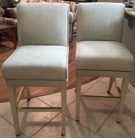 Pair of Swivel Upholstered Bar Stools