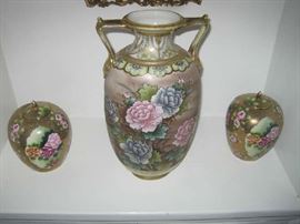 Nippon porcelain vases