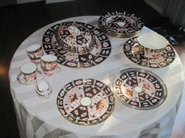 Royal Crown Derby- traditional Imari-  2451 cake plates, platter, covered oval bowl,  plate/sterling rim, small plates 