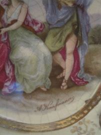 Signed  Royal Vienna porcelain urn- 