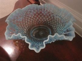 Beautiful large hobnail blue dish
