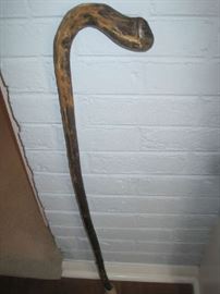 Walking stick handmade by Clarksville APSU professor for Hayden Jolly