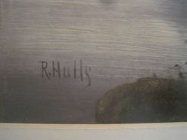 Artist signed pastoral painting- R. Hulls