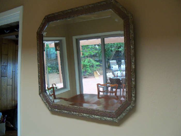 FRENCH CARVED WOOD GESSO MIRROR