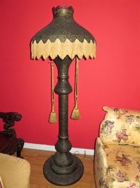 Vintage Moroccan Pierced Floor Lamp w/Original Shade