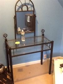 Vanity table and mirror.