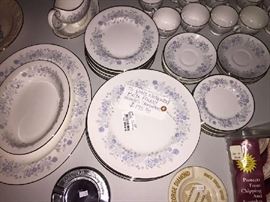 Nice Wedgewood China set with matching stemware
