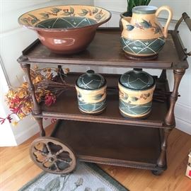 Vintage Mahogany tea cart