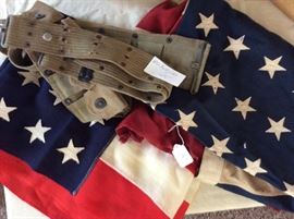 Ammo Belt and 2 48 Star US Flags