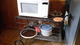microwave and cart