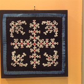 1830-40's Micmac Indian beaded presentation cloth. An exceptional museum piece.