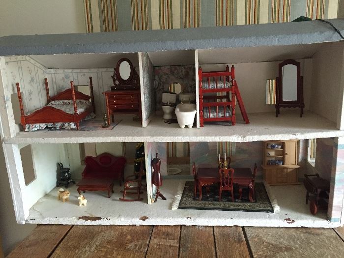 Handmade dollhouse with furniture