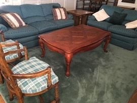 Living Room Furniture, coffee table, love seat, sofa, and arm chairs