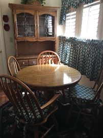 Kitchen table, china cabinet and chairs