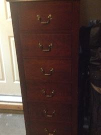 6 Drawer Cherry Wood Lingerine Dresser with additiona 7th Jewelry Drawer