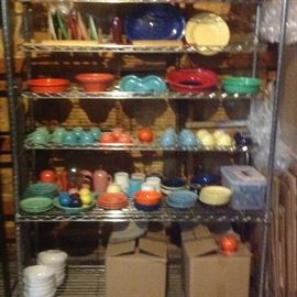 Stainless Steel Rack currently displaying loads of Fiestaware