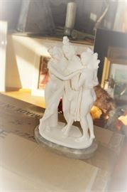 A. SANTINI, Italy; "THREE GRACES" Sculptured Marble.