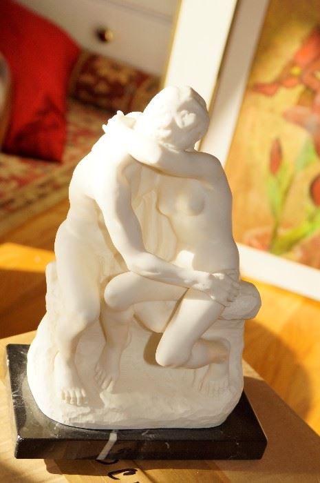 A. SANTINI, Italy, Sculptured Marble, "THE KISS".