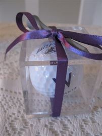 Acrylic case with golf ball