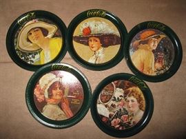 set of 5 Coca - cola coasters