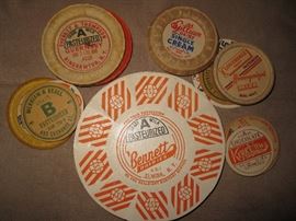 Vintage milk bottle tops - lot 