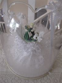 Glass vintage wedding cake topper