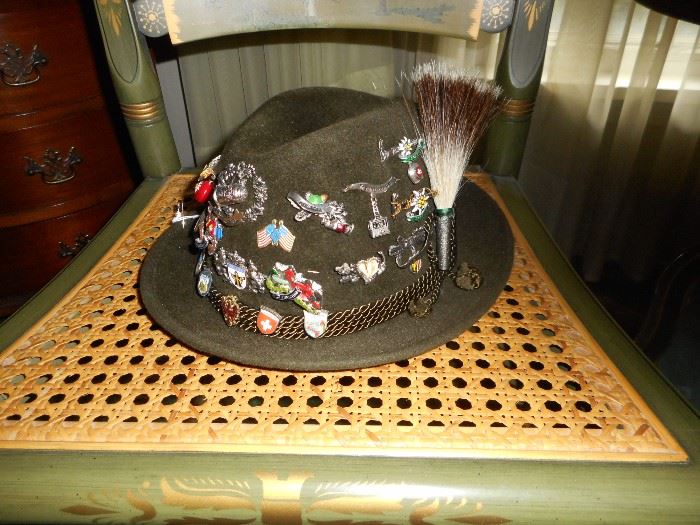 Fabulous Alpine Hat filled with pins!