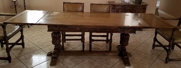 Refectory Table with leafs out