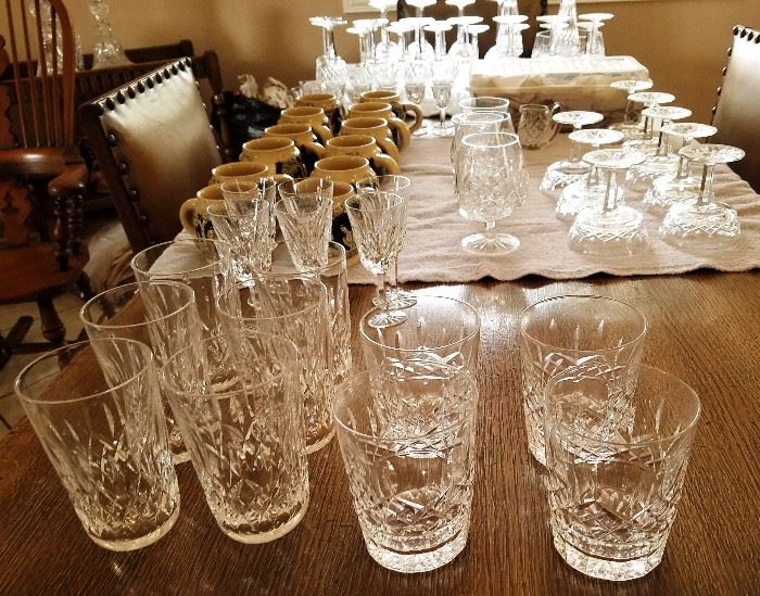 Large selection of Waterford Crystal
Decanters, Glasses, Candle Sticks, Bowl and other pieces
