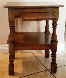 English Oaks mall scroll leg table with pull out