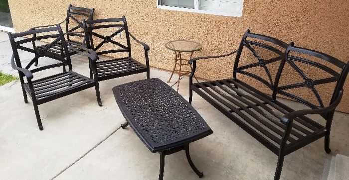 Outdoor Furniture 2 chairs love seat table