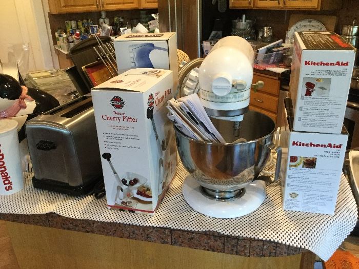 KitchenAid mixer and accessories