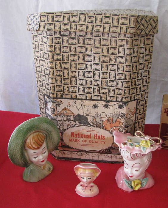 Head vases/hat box