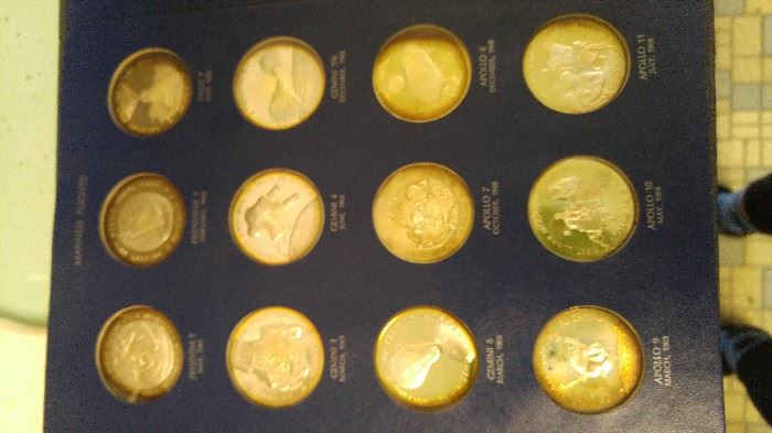 Sterling-Silver-1970's-Apollo-13-Coins-24-certificate-traveled-to-outer-space