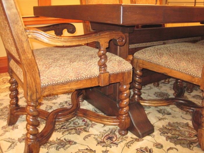 Refectory Table with 10 Dining Chairs by Norwalk Furniture/Lorts. Rug is not for sale.