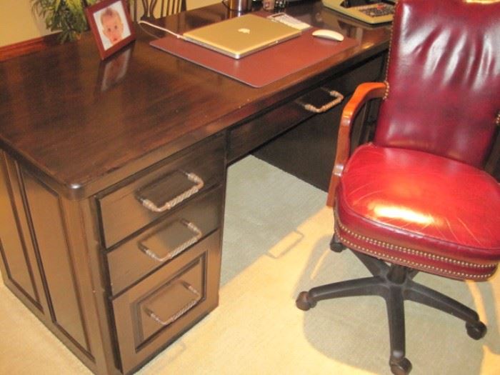 A nice leather office chair.