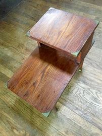 Vintage Handmade Table with Brass Corner Protectors