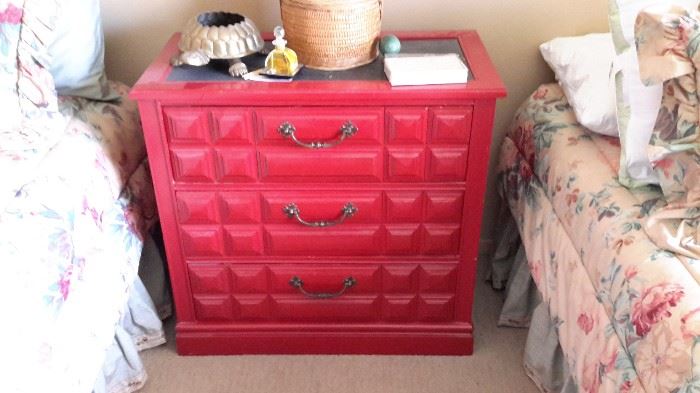 Red 3 drawer dresser