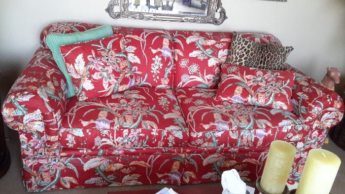Sofa in Ralph Lauren fabrics &matching throws.