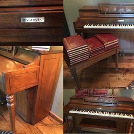 1976 Baldwin Spinet Piano/Bench sold with books. In excellent condition, including electric humidifier. Additional photos available, email seller.