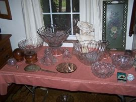 CUT GLASS, PUNCH BOWLS & MISC.