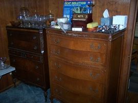 TWO TALL CHESTS & MORE GLASS