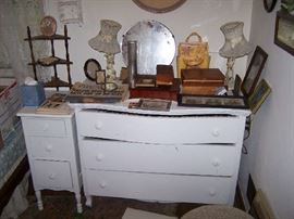 PAINTED DRESSER & NIGHT STAND