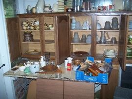 OLD GLASS LIGHT SHADES & MISC.