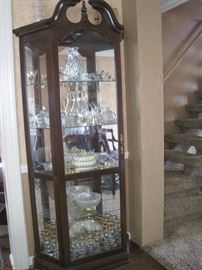 glass display cabinet & glass serving  pieces