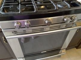 front of gas stove