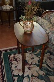 Vintage Table and Red Letter Japanese Vase